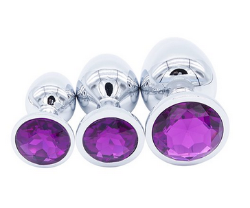 3 anální fialové šperky